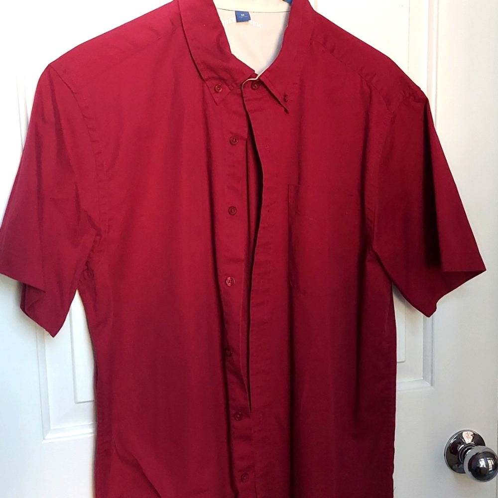 Wine red button up shirt